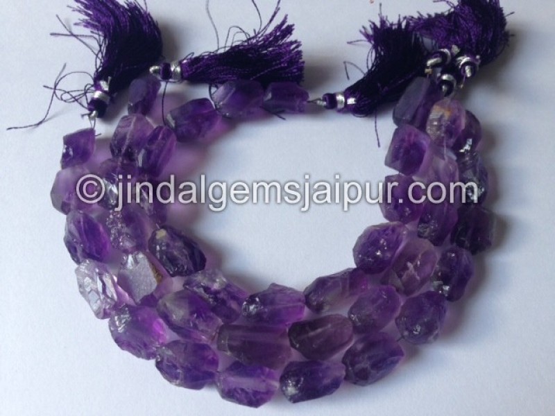 Amethyst Hammered Nuggets Shape Beads